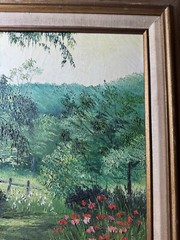 Ronald Schugardt Keyes (1930 – 2010) „Country Path Scene“ Oil Painting – Framed