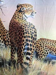 Oil Painting of Cheetahs on African Landscape 20×30 Vivid Colors Wild Animal