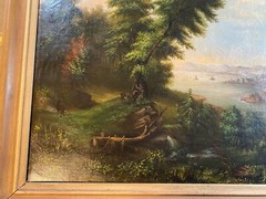 William John Hill (1819 – 1879) „Hudson River Landscape“ Oil Painting – Framed