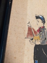 Vintage Volendam Holland Boy Girl Art Paintings Framed Wall Decor