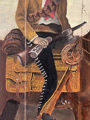 After Monroy? ATQ Emiliano Zapata Mexican Portrait Landscape Horse Folk Painting