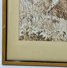 Bob Hines HAND SIGNED Hunting ORIGINAL Watercolor German Shorthaired Pointer Dog