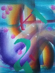 Original Art Abstract 5″ x 7″ Size Rainbow Of Colours OOAK Framed/Unframed