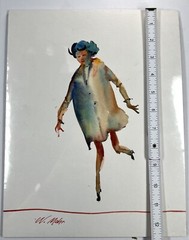 Wendell Mohr Watercolor Painting Women In Necklace Dancing 13×10” Signed Art