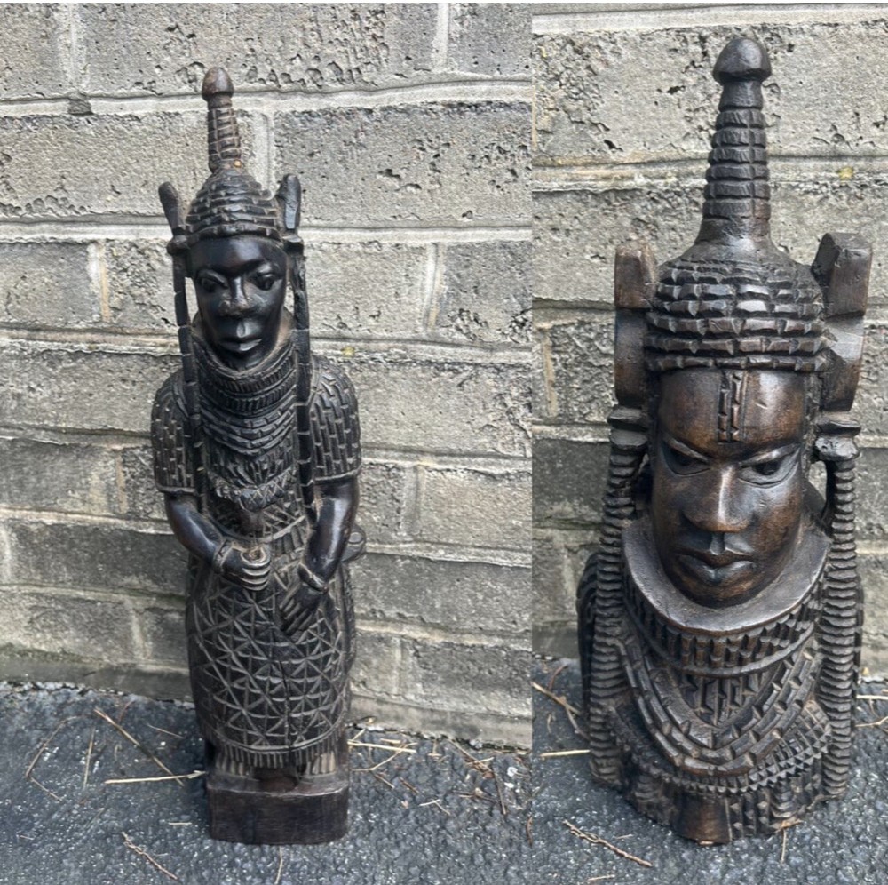 Nigerian Oba King and Queen Statue