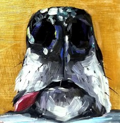 Original Oil Painting Dog’s Nose Funny Animals Pet Art Signed MADE TO ORDER