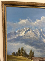 Wolfgang Heinz 20th Century German Realist Alpine Landscape Artist Oil Painting