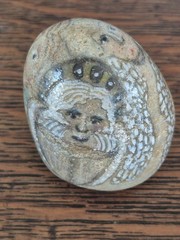 Hand Painted Rock Angels ~ Throne Angel ~ Religious Folk Art