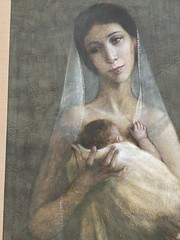 Wade Reynolds Mid Century Mother Veil Child Portrait Figure Modernism Painting