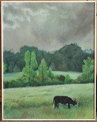 Original Oil on Canvas Painting „Locust Farm“ by Ross 24 by 30″Framed