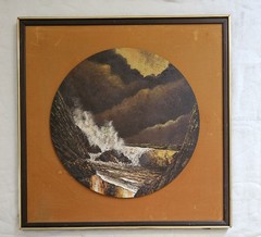 Original Oil Duo Seascape Lighthouse Paintings Dan Mancini (1933 – 2023) 34″x34″