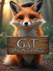 Original Painting Squirrel Umbrella Art By GAT