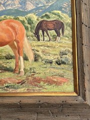Lla MCAFEE PAINTING SUMMER PASTURE TAOS NEW MEXICO HORSE LANDSCAPE FAMOUS