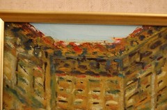 FRAMED ORIGINAL OIL INTERIOR COLONIAL PATIO OLD HAVANA CUBA ARTIST: HECTO VIDAL