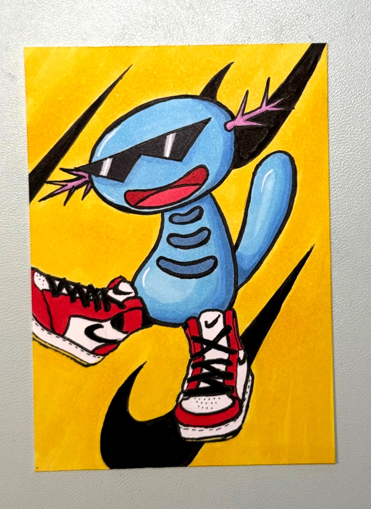 ACEO Original Pokemon Fanart „Air Wooper“, Mini Art 2.5 x 3.5 Inches Anime