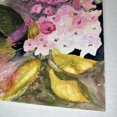 Floral Watercolor Painting Original Vintage Medium Work On Paper 9”x12”