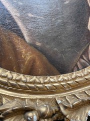 18th FRENCH REALISM – PORTRAIT OF WOMAN – GILT FRAME OIL PAINTING