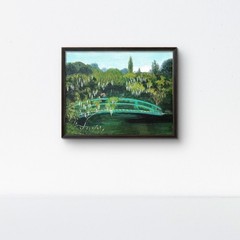 MONETS GARDENS 11×14 ORIGINAL MODERN ART FRENCH COLLECTIBLE INTERIOR