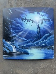 Original Spray Paint Art 22 X 22 in Poster board