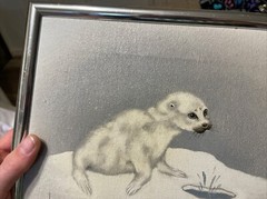 Peggy Harris Vintage Framed Oil Painting White Seal 8” X 10”