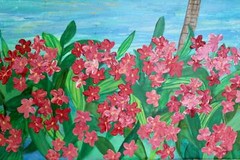 Caribbean Sunset, 24 x 36 x .5, Modern Seascape Painting by Jeanne Player