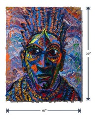 AFRICAN MASK OIL█PAINTING REALISM ART█SIGNED VINTAGE ORIGINAL█EXPRESSIONIST POP█