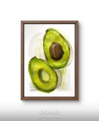 Original Avocados 2 Painting By Alannah Dyer- Acrylic 9×12 in. Healthy Food