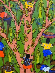Ajasi Alama Painting Zimbabwe Africa Art Folk Children Decor