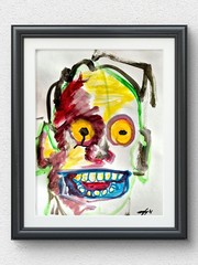 Original Acrylic 11×14 Bold Multicolor Expressionist Signed Art Paper Decor P063