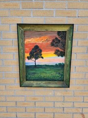 1954 Florida Artist Sunset On The Bay Painting Signed AW Paul Original Frame