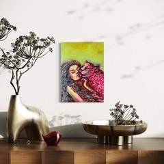 Original unique abstract woman animal figurative erotic oil picture hand painted