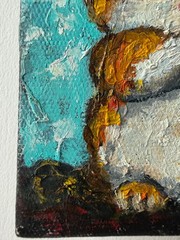 Ginger Cat Original Art Small Wall Art on Canvas Impasto Artwork Orange Cat Art