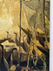 Mid Century Chinese Painting Korean Signed Hwang 1968 Impressionist Rare Asian