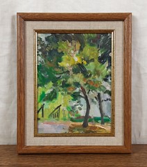 Late Summer Landscape, Trees, Original Oil Painting, Ukrainian artist