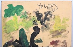 Purvis Young Original Painting Rider on Horse Signed Outsider Art Miami
