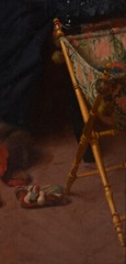Hippolyte Casimir Gourse (1870-before 1955) „Grandma’s fox-fur“, large oil, 1898