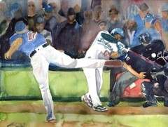 Los Angeles Dodgers #3 : Signed LE Art Print : Sandra Watercolors™ Baseball