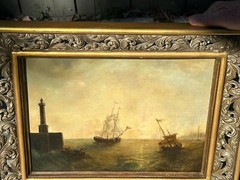 Andree Ruellan Woman Artist East Coast US Harbor Scene Oil Painting on Canvas