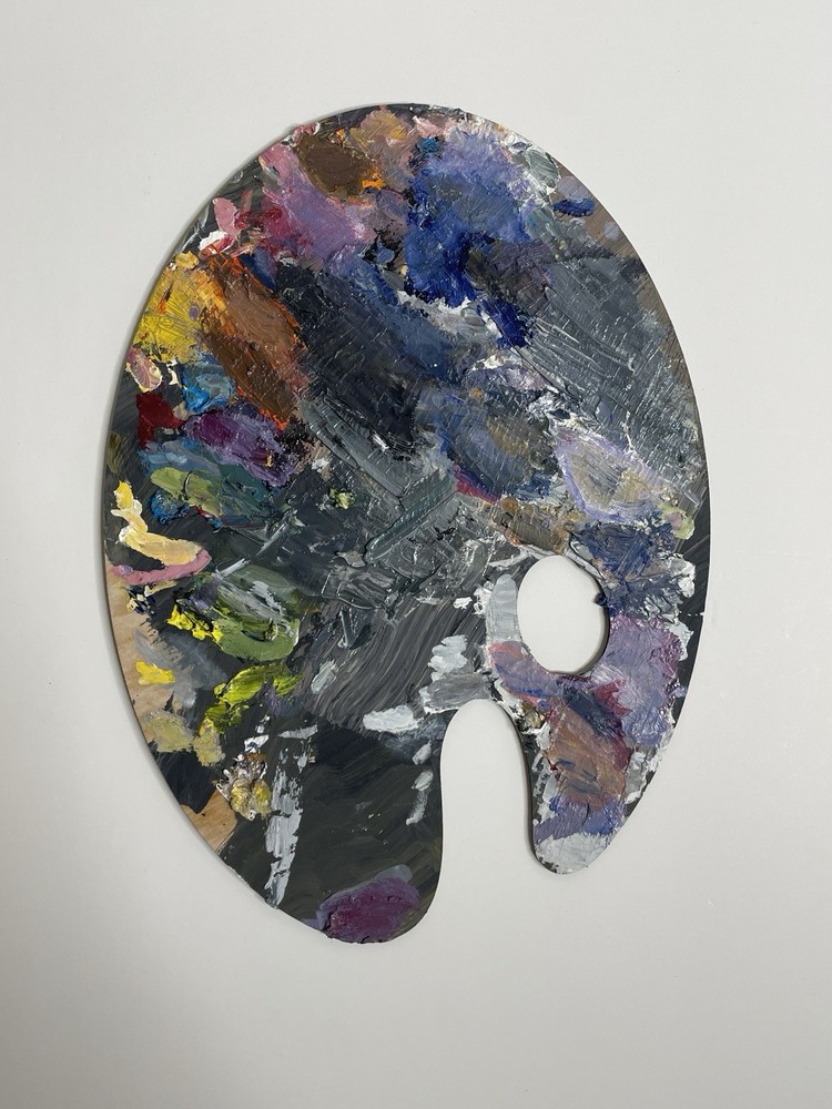 Wood artist paint palette painted Oil Paint By Fedor Karyakin (artist)