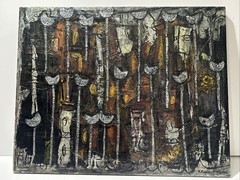Mid Century Painting Abstract Large Expressionist Mexico Exhibited Minneapolis