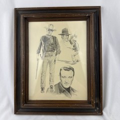 Artwork of John Wayne „The Duke“ 1975 by Glen Banse Framed 16”x13”