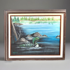 Rosemary Lee Tranquil Landscape Painting River Mallard Duck Green National Park