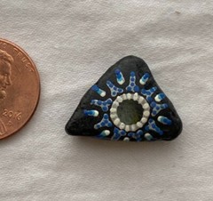 Hand-Painted Lake Superior Stone – Sun and Moon on Sea Glass