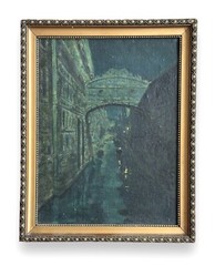 Bridge of Sighs Venice Italy oil painting moonlight