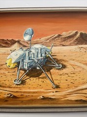 Large Space Painting Craft Vintage Technology Nasa Artist Illustration Listed