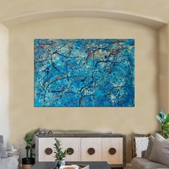 64”X44” Jackson Pollock style canvas ￼painting Acrylic,Abstract, Modern,Large