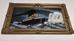 1920-1930’s “TITANIC” Reverse Painting On Glass