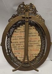 Miniature Painting Lady Jane Erskine In Baroque Style Bronze Filigree Frame
