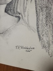 Vintage 1965 Portrait of Nun/Madonna Charcoal on Paper by E.R. Blakeslee
