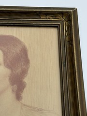 ANTIQUE DRAWING PORTRAIT WOMAN WIFE OF EVERETT GEE JACKSON EILEEN LISTED FAMOUS